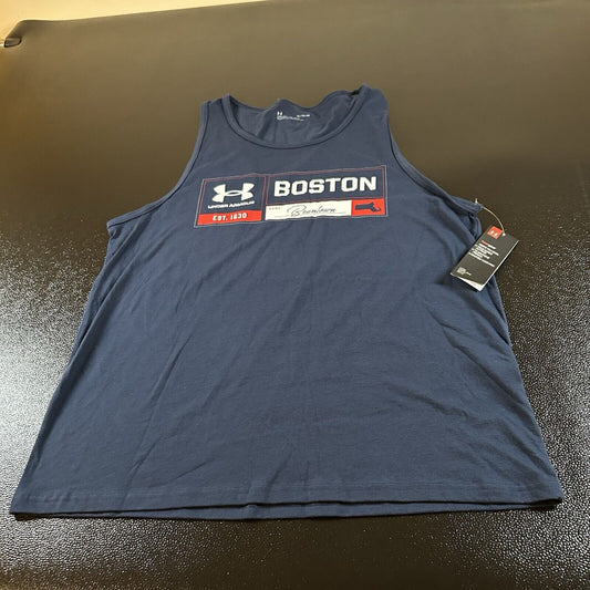 Under Armour Boston Tank Top Mens Extra Large Navy Sleeveless Shirt Running New