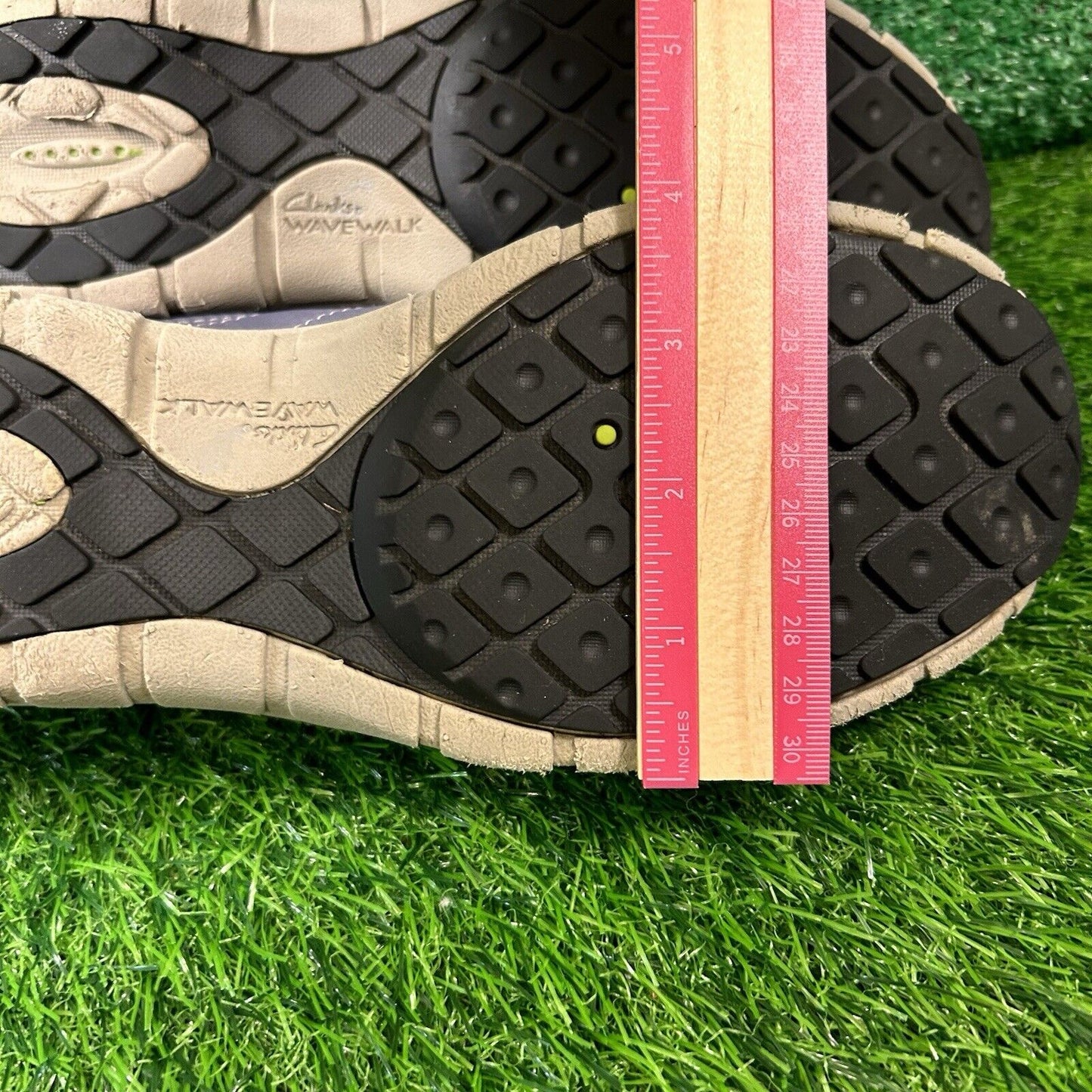 Clarks Wave Walk Womens 8.5 N Blue Beige Leather Shoes Sneakers Hiking Outdoor