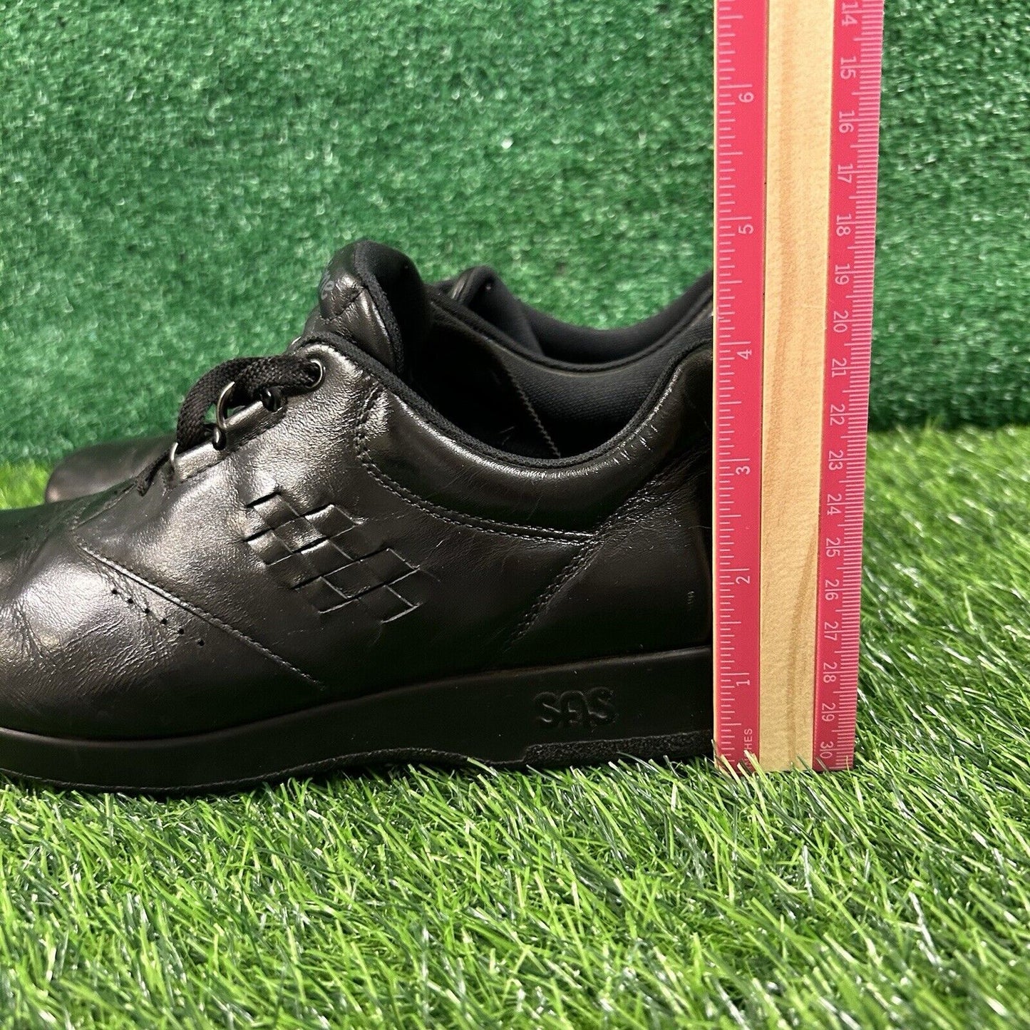 SAS Free Time Womens 9 Black Leather Shoes Sneaker Athletic Walking Comfort