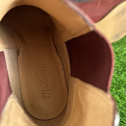 Madewell Reagan Chelsea Boots Womens 8.5 M Red Leather Ankle Booties Casual