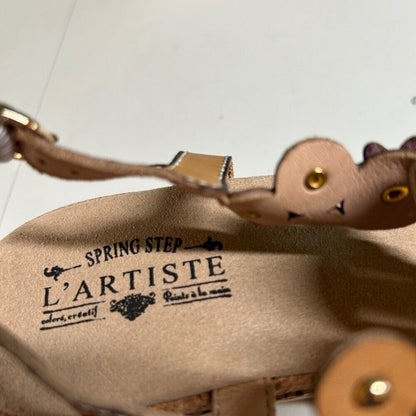L'Artiste Spring Step Wellesta Floral Wedge Sandals Leather Comfort Womens 9 /40