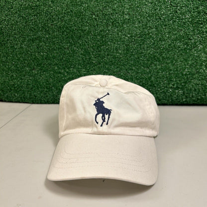Polo Ralph Lauren Hat Cap Mens White Black Strapback Embroidered Cotton Preppy