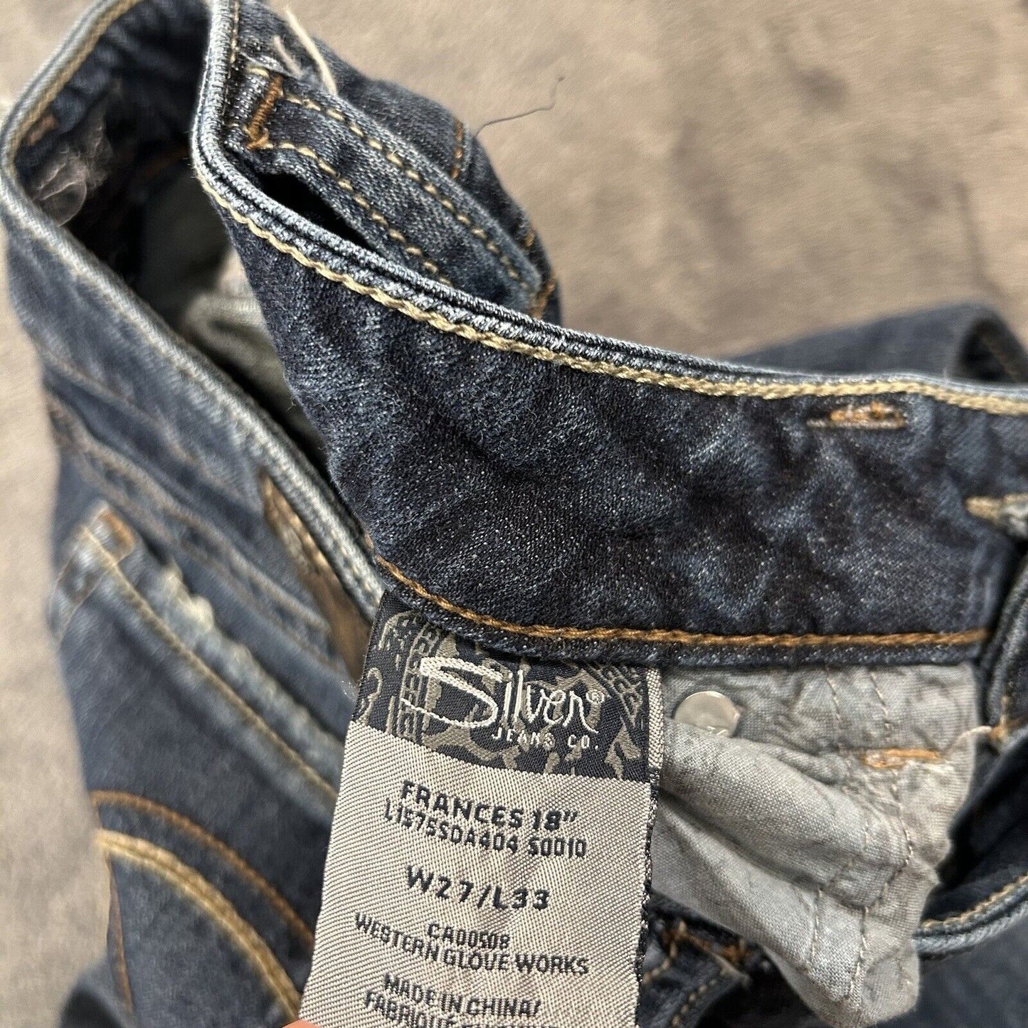 Silver Frances Jeans Womens 18 Blue 27x33" Blue Denim Pants Flare Stretch Casual