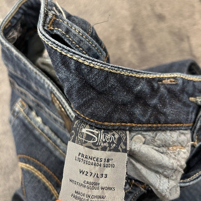 Silver Frances Jeans Womens 18 Blue 27x33" Blue Denim Pants Flare Stretch Casual