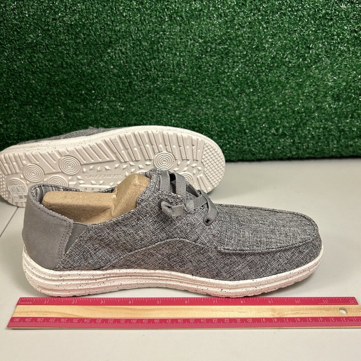 Skechers Melson Planon Mens 9 Gray Shoes Loafers Walking Comfort Slip On NEW