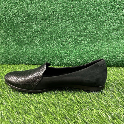 Ecco Touch Ballerina 2.0 Flats Womens 7 M Black Leather Shoes Slip On Comfort