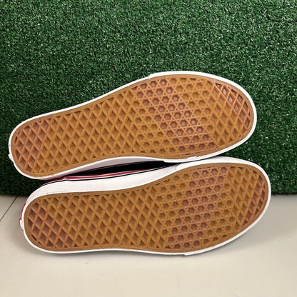 Vans Ward Womens 10 Pink White Shoes Sneakers Canvas Skateboarding Casual NEW