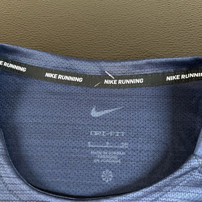 Nike Running Shirt Mens Small Navy Dri-Fit Mesh Lightweight Short Sleeve New