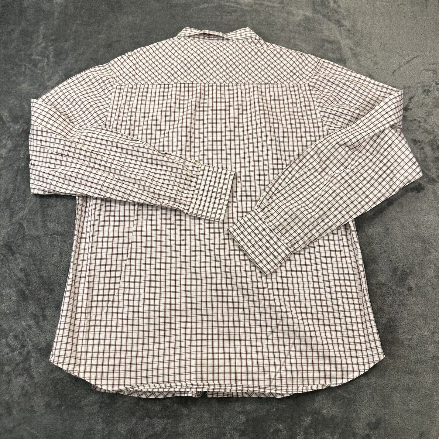 Marc Ecko Cut & Sew Shirt Mens Medium White Red Plaid Button Up Long Sleeve