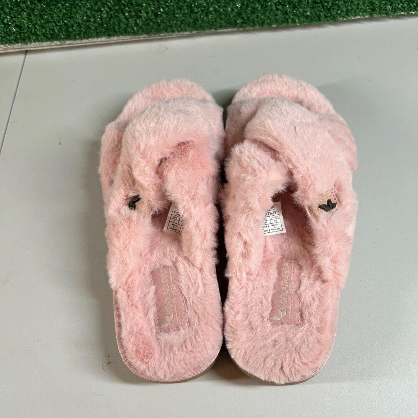 Koolaburaa Ugg Furr-ah Fluff Slides Pink Faux Fur Open Toe Slip On Womens 7
