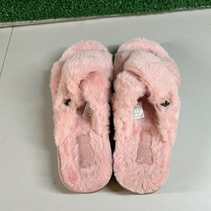 Koolaburaa Ugg Furr-ah Fluff Slides Pink Faux Fur Open Toe Slip On Womens 7