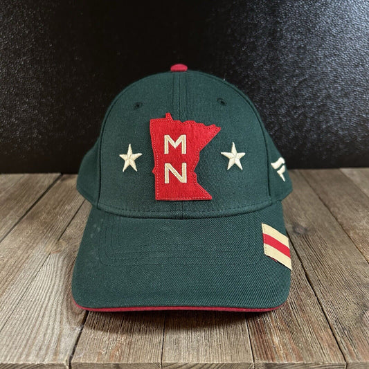 Minnesota Wild Hat Cap Men Small / Medium Green Red Stretch NHL Hockey Fanatics