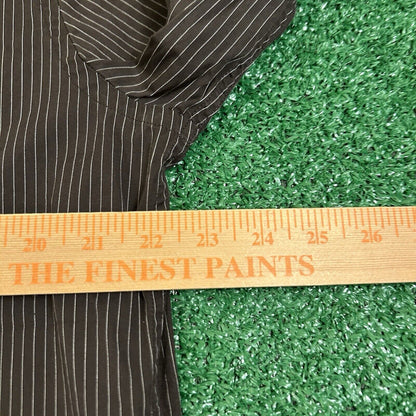 Gap Shirt Mens Large Brown White Striped Fitted Button Up Long Sleeve Casual