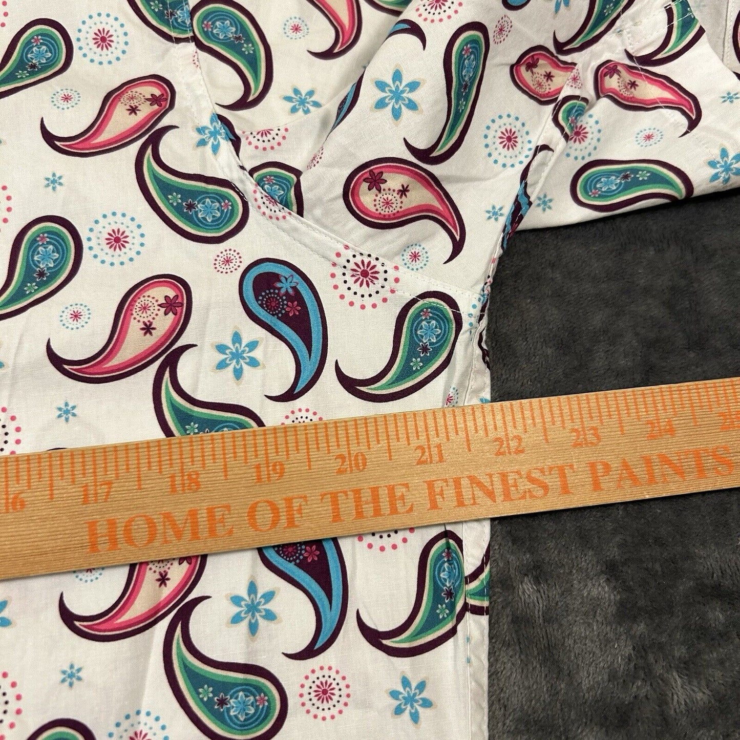 Cremieux Shirt Mens Medium White Paisley Loud Button Up Short Sleeve Stretch NEW