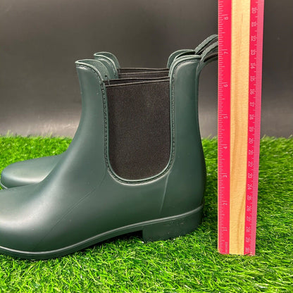 J Crew Chelsea Rain Boots Womens 8 Green Bootie Waterproof Mercantile Pull On