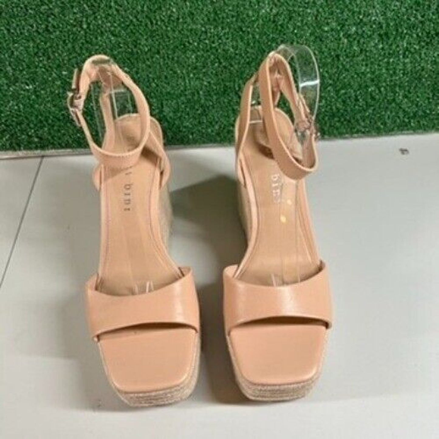 Gianni Bini Platform Espadrille Wedge Sandals Ankle Strap Beige Womens 11 M