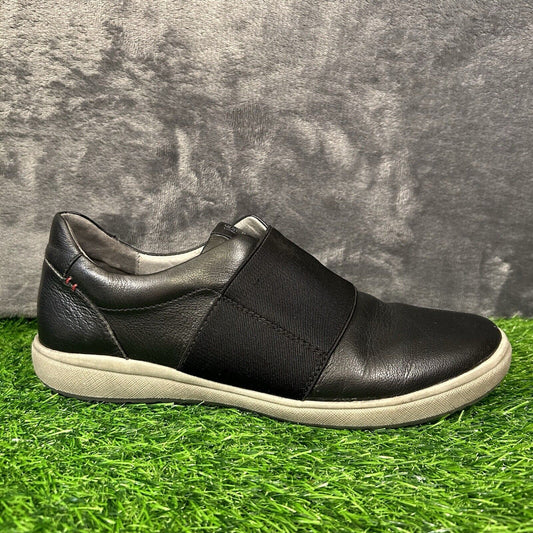Josef Seibel Damen Womens 9 Black Leather Shoes Sneakers Casual Slip On Fashion