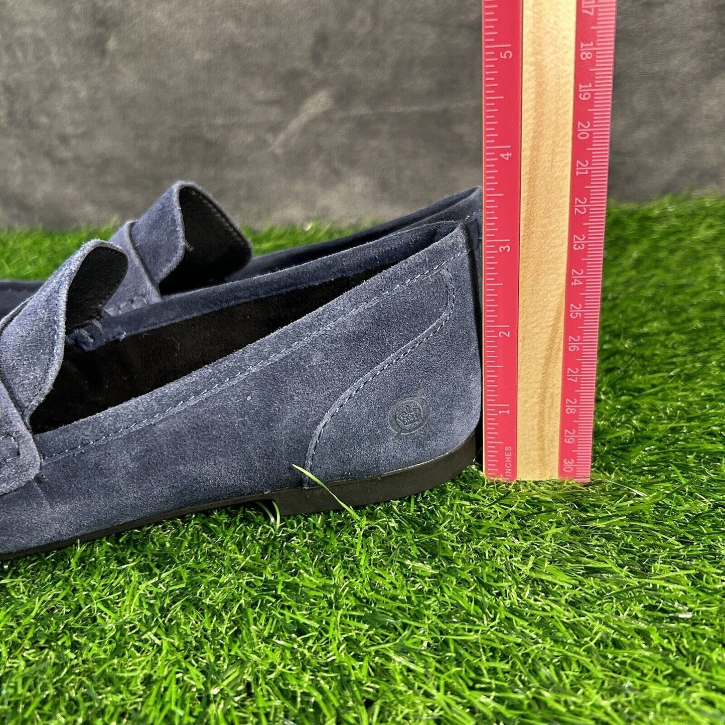 Born Malena Loafer Womens 6.5 M Blue Suede Leather Shoes Slip On Casual Comfort