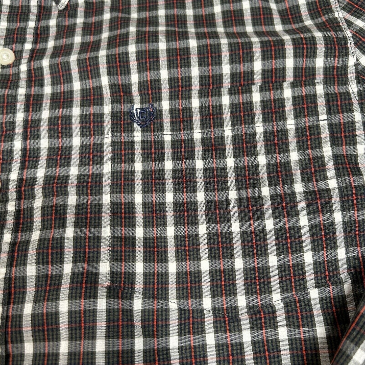 Chaps Shirt Mens Extra Large Green Red Plaid Stretch Button Up Long Sleeve