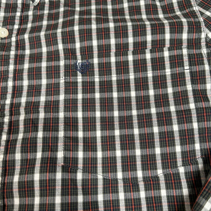 Chaps Shirt Mens Extra Large Green Red Plaid Stretch Button Up Long Sleeve