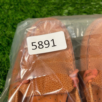 Hush Puppies Ceil Flats Womens 9 M Orange Pebbled Leather Casual Comfort Elastic