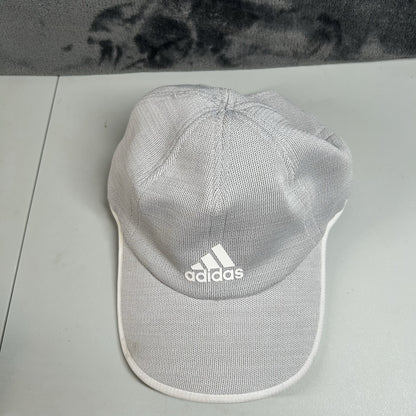 Adidas Climacool Mesh Hat Cap Mens Gray White Lightweight Running Adjustable