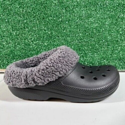 Crocs Classic Blitzen IV Lined Clog Fuzzy Fur Slip On Comfort Black Womens 8 New