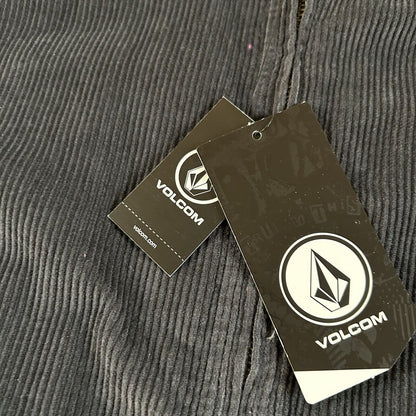 Volcom Halecrest Corduroy Jacket Mens Small Black Full Zip Trucker Outdoor NEW
