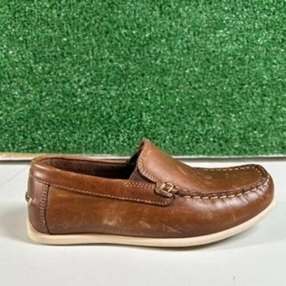 Florsheim Kids Brown Leather Slip On Loafers Casual Dress Shoes Comfort Size 1M