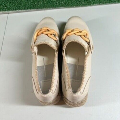 Dolce Vita Jhenee Espadrille Platform Sneaker Chain Slip On Shoes Beige Women 10