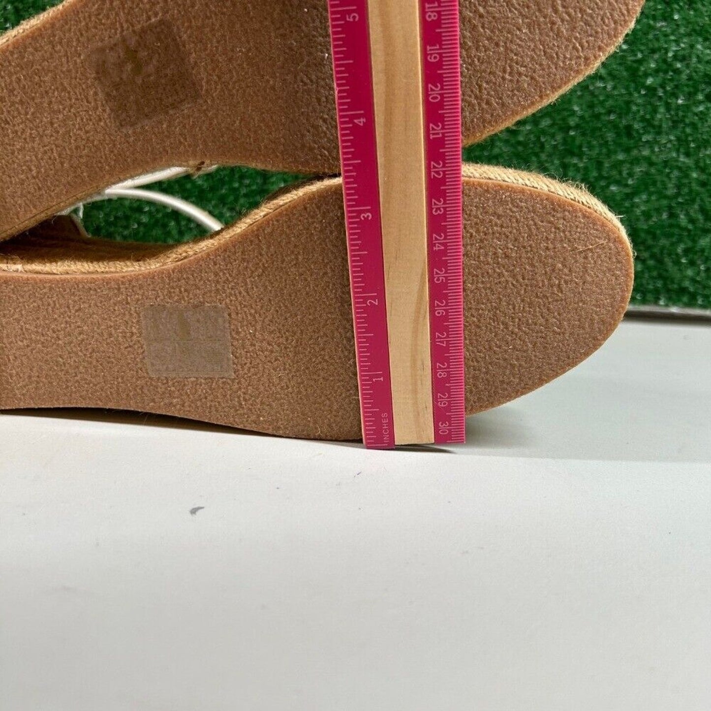 Jack Rogers Palmer Espadrille Wedge Sandals Ankle Strap Beige Womens 7.5 M