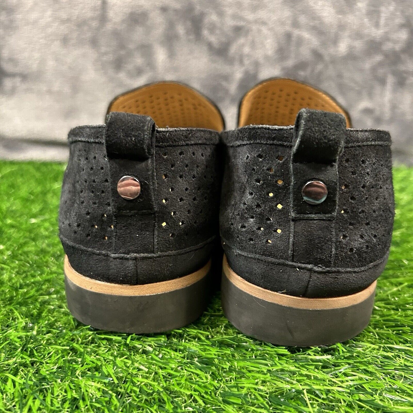 Franco Sarto Haiku Loafers Womens 10 M Black Suede Shoes Slip On Comfort Casual