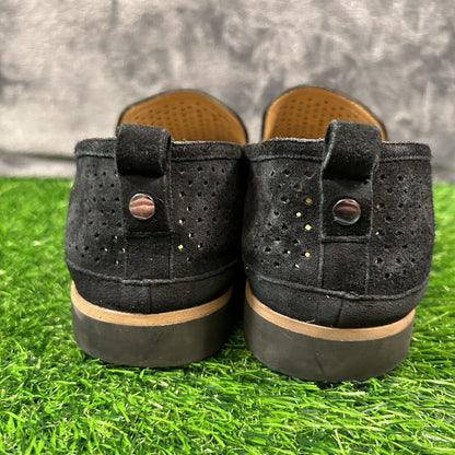 Franco Sarto Haiku Loafers Womens 10 M Black Suede Shoes Slip On Comfort Casual