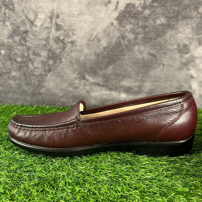 SAS Simplify Loafer Womens 8.5 S Burgundy Leather Shoes Slip On Casual Comfort
