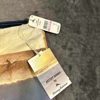 Tommy Bahama Board Shorts Mens 32" Yellow Blue Molokai Sunset Break Swim NEW