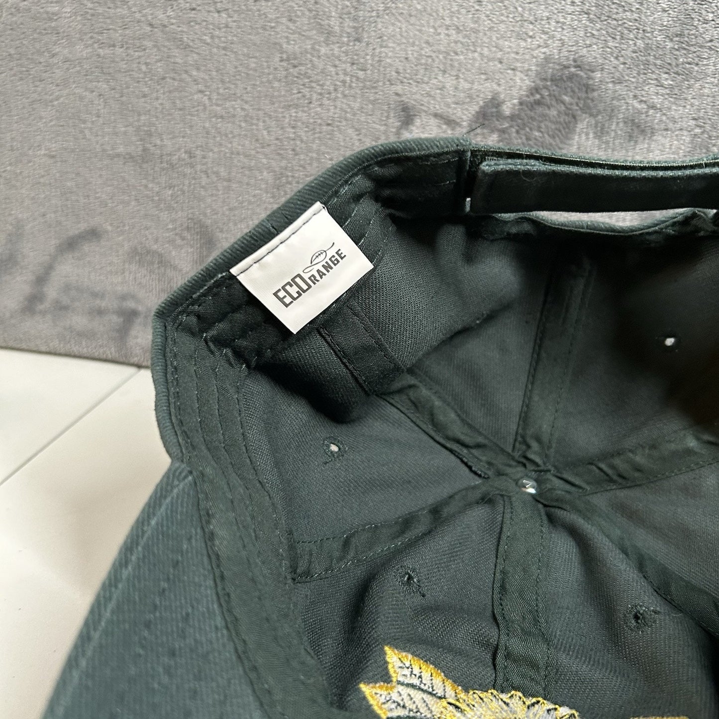 Natural Americna Spirit Hat Cap Adult Strap Back Green Yellow Flower Adjustable