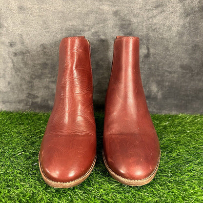 Madewell Reagan Chelsea Boots Womens 8.5 M Red Leather Ankle Booties Casual