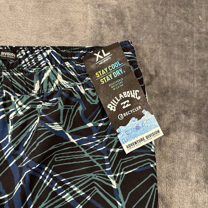 Billabong Board Shorts Mens Extra Large 36" Black Green Adventure Divison NEW