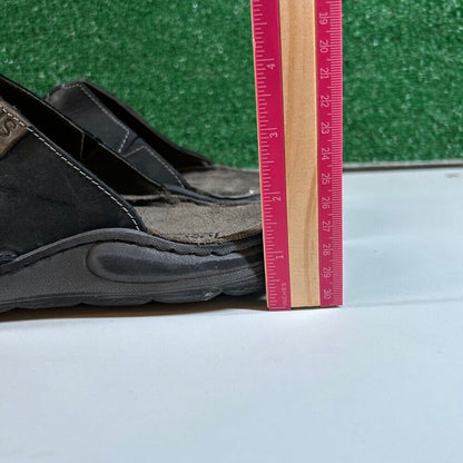 Josef Seibel Maverick 03 Leather Slides Sandals Comfort Black Mens 8/8.5 / 44EU