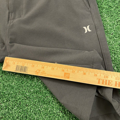Hurley Chino Shorts Mens 30" Gray Flat Front Hybrid Heathered Stretch Casual New