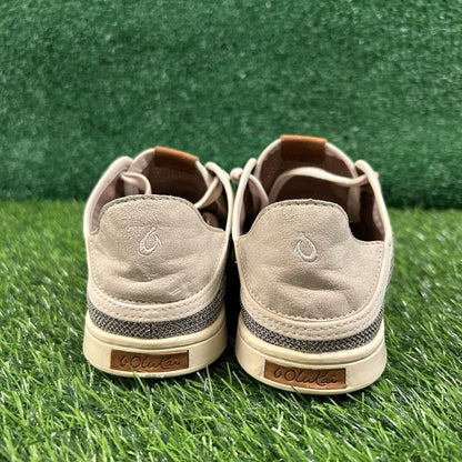 Olukai Pehuea Li Women 6 Beige Shoes Sneaker Knit Casual Lace Up Outdoor Preppy