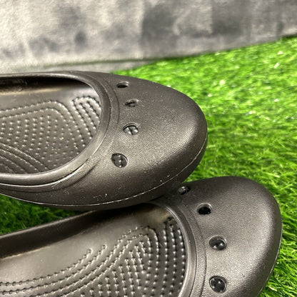 Crocs Kadee Flats Womens 7 Black Shoes Slip On Slingback Lightweight Comfort
