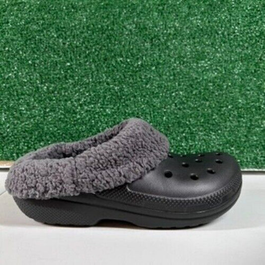 Crocs Classic Blitzen IV Lined Clog Fuzzy Fur Slip On Comfort Black Womens 7 New