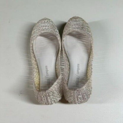 Mini Melissa Campana Ballet Flats Glitter Sparkle Shoes Clear Kids Size 2Y