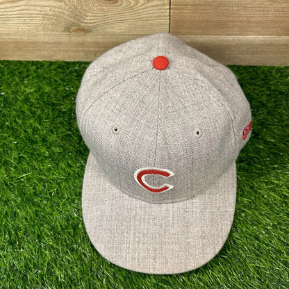 Chicago Cubs Hat Cap Mens Gray Red Snapback New Era MLB Baseball Logo Wool