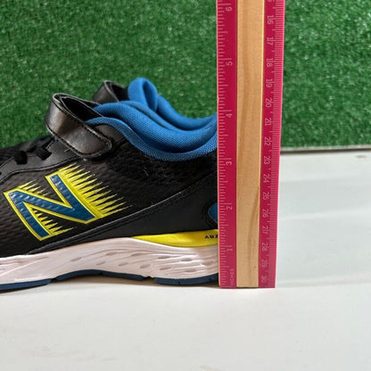 New Balance 680v6 Running Shoes Hook & Loop Athletic Sneakers Black Blue Kids 7Y