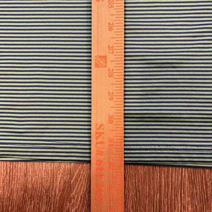 Izod Golf Polo Shirt Mens Extra Large Green Blue Striped Short Sleeve Stretch