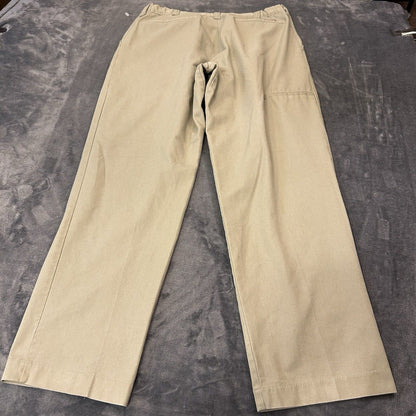 Dickies Chino Pants Mens 34x32" Brown Straight Work Canvas Wrokwear Casual