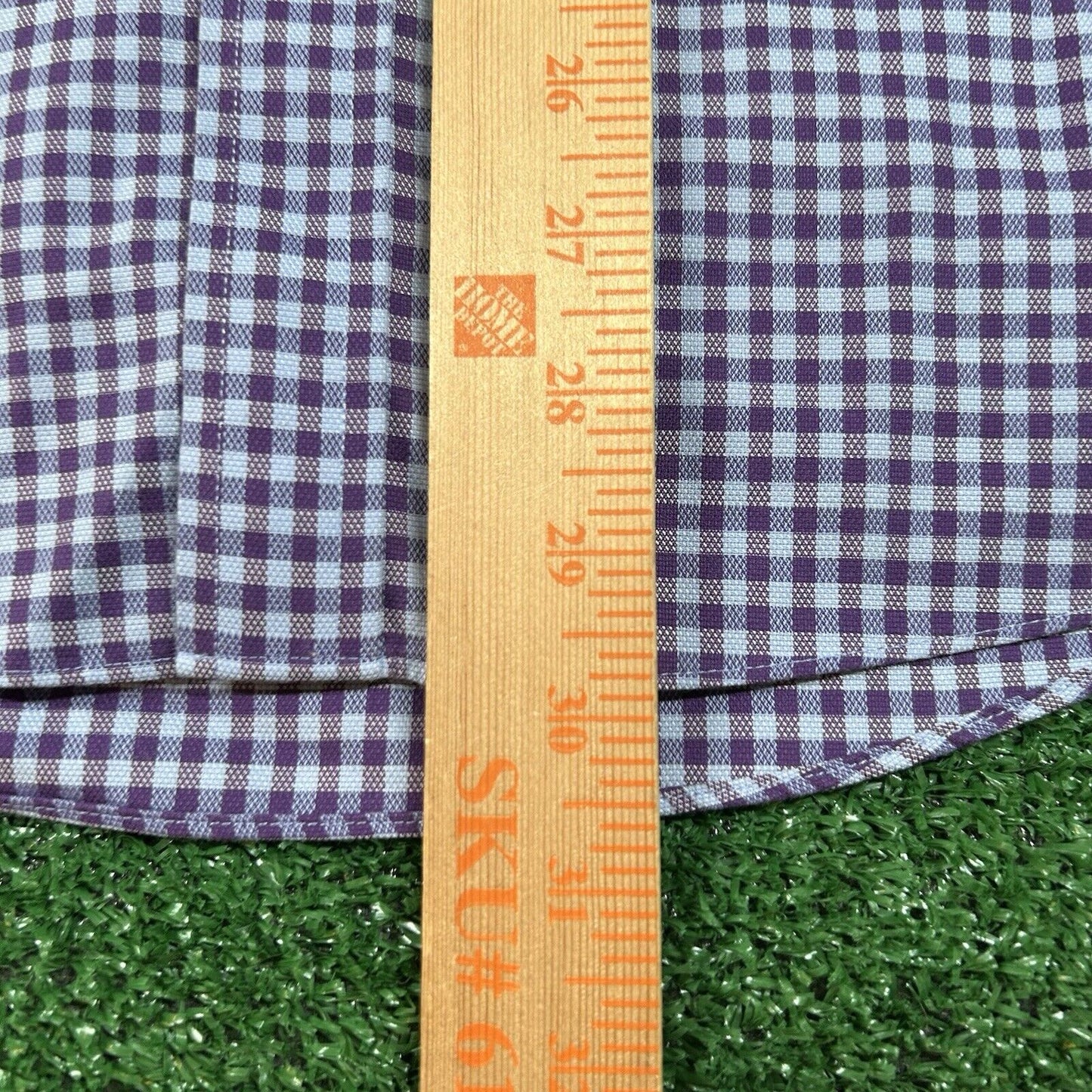 Nordstrom Dress Shirt Mens 17 33 Purple Blue Check Preppy Button Up Long Sleeve