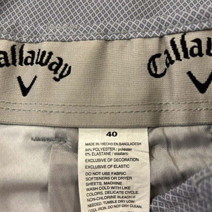 Callaway Shorts Mens 40 Gray White Diamond Golf Casual Golfing 9.5" Inseam
